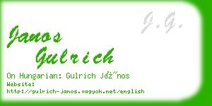 janos gulrich business card